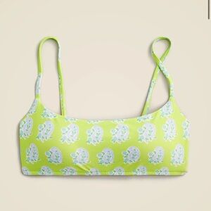 NWT J.Crew squareneck bikini top green paisley 2X